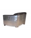 Sofa 2 Sitzer und 2 Aviator Sessel "Mermoz" in Graue Vintage Leder