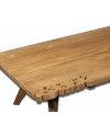 Table basse "Flores" bois de Teck avec fleurs sculptees
