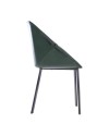2 Chaises "Oxford" en cuir vert foncé et métal noir