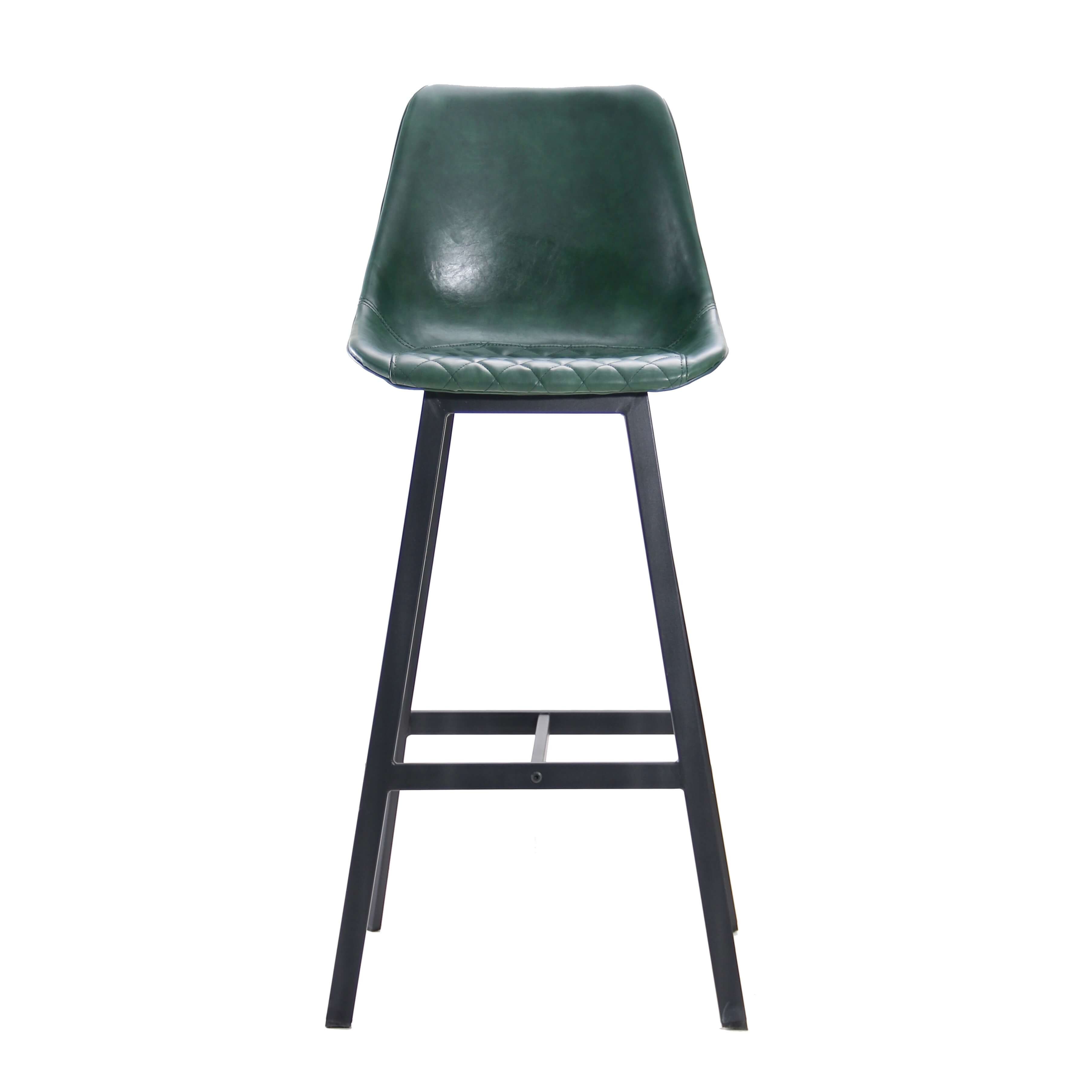 Barstühle vintage patina grüne Leder und gepolsterte englischen Stil