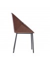 2 Chaises "Oxford" en cuir brun et métal noir