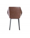 2 Chaises "Oxford" en cuir brun et métal noir