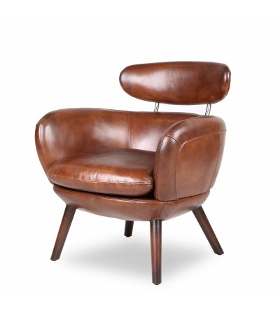 Braun Vintage Ledersessel - Modell Sixtees