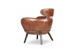 Braun Vintage Ledersessel - Modell Sixtees