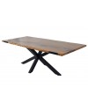 Table a diner "Pemba" en bois precieux Zebra et resine noire, 225 cm