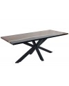 Table à diner "Granit" en bois de Suar et résine noire, 200 cm