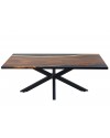 Table à diner "Noir Désir" en bois de Suar et époxy noir, 200 cm
