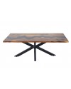 Table "Indigo" en bois et résine époxy bleue 200 cm