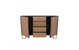 Commode en métal cuivré et bois design industriel "Darjeeling"