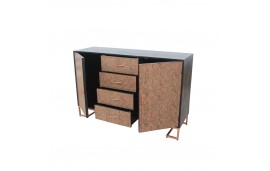 Commode en métal cuivré et bois design industriel "Darjeeling"