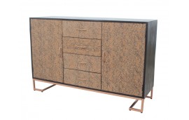 Commode en métal cuivré et bois design industriel "Darjeeling"