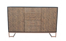 Kommode in Kupfer Metall und Holz Industriedesign "Darjeeling"