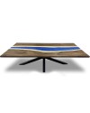Table en bois de Suar et résine bleue 183 cm "Paradise"