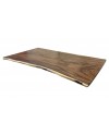 Table à manger en bois de Suar et résine fumée 180 cm "Météorite"