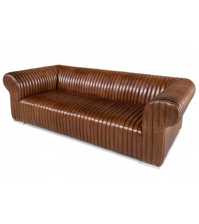 Sofa "Lawrence" Braun Vintage Leder 3 sitzer