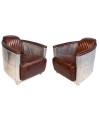 Fauteuil Aviateur "Mermoz" Cuir Marron 