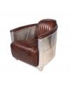 Fauteuil Aviateur "Mermoz" Cuir Marron 