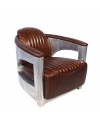 Lot 2 Fauteuils Aviateur "Chuck" Cuir Marron 
