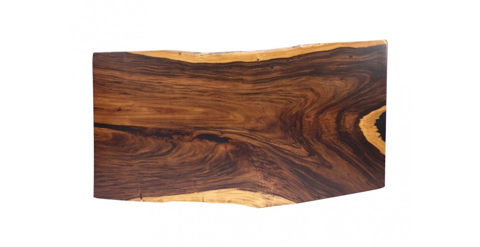 Table bois massif 218 cm "Oeil de Tigre"