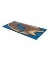 Tisch aus Suar Holz und blauem Epoxidharz, 250 cm "Bitume"
