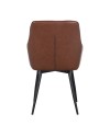 2 Chaises "Oxford" en cuir brun et métal noir