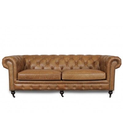 Chesterfield Sofa Vintage-Leder hellbraun "Windsor"