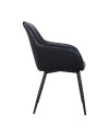 4 x chaises cuir noir Bycast style vintage "Nottingham"
