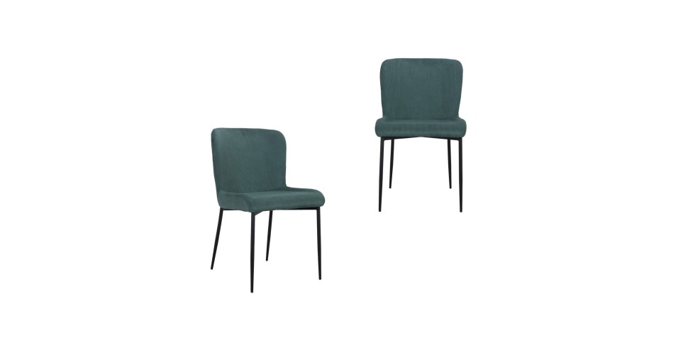 2 x Stühle aus grünem Samt "Georgia"