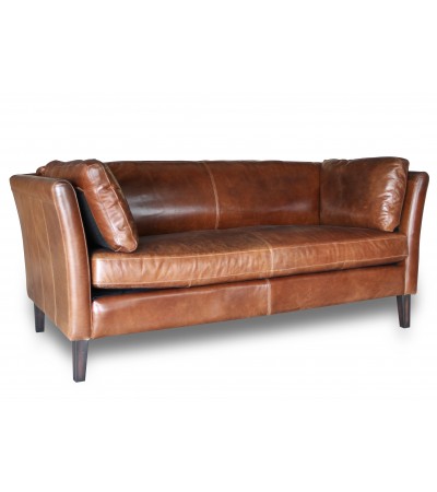 Canape en cuir marron tres cosy "Marty"