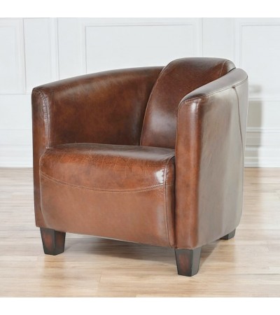 Braun Vintage Leder Clubsessel 