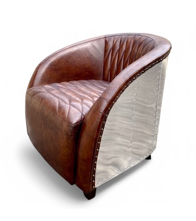 Flieger vintage gepolsterter Ledersessel - Modell Elisa