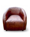 Fauteuil Aviateur cuir vintage capitonné "Elisa"