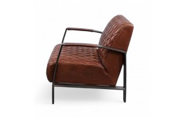 Fauteuil cuir vintage marron métal - modèle Sullivan