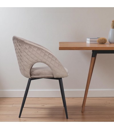 Abgerundete beige Samtstühle 