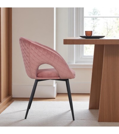 Esszimmer Rosa Samtstühle 
