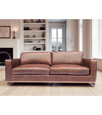 Design braunes Ledersofa - Modell Scott