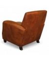 Fauteuil rétro cuir patiné marron "Vito"