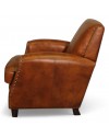 Retro-Sessel aus braun patiniertem Leder "Vito"