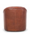 Fauteuil en cuir brun esprit Gatsby "Zoe"