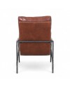 Fauteuil contemporain en cuir marron et métal "Hope"