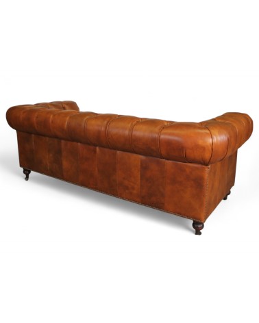 3-Sitzer Sofa Chesterfield aus braunem Leder in Antikoptik – Kollektion Windsor 3-Sitzer Sofa Chesterfield aus braunem Leder in Antikoptik – Kollektion Windsor