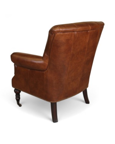 Fauteuil chesterfield cuir vintage marron - modèle Professor