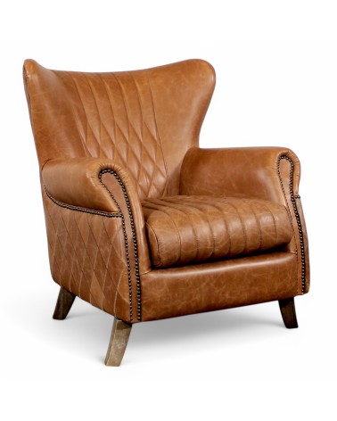 Sessel hellbraun Vintage Leder - Kollektion Lewis