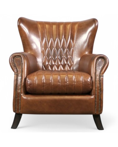 Sessel braunem Leder Vintage - Kollektion Lewis