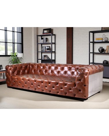 Braun Ledersofa Chesterfield vintage Flieger - Kollektion Messire