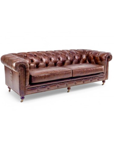 Canapé Chesterfield cuir brun "The First"