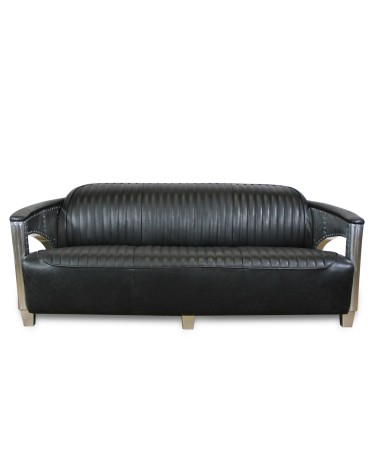 Ledersofa schwarz 3-Sitzer - Kollection Chuck