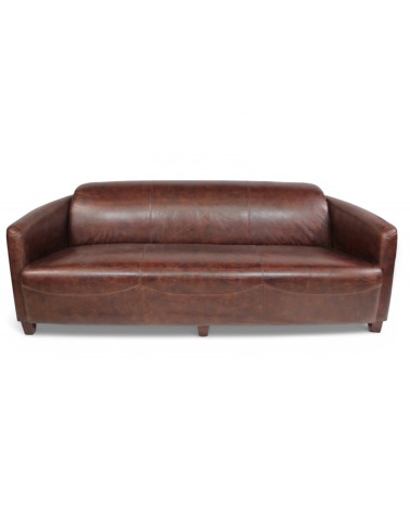 Braunes Leder Clubsofa 3-Sitzer vintage - Kollektion Andrew