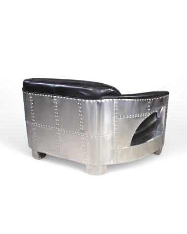 Canapé aviateur cuir noir vintage 2 places - collection Chuck