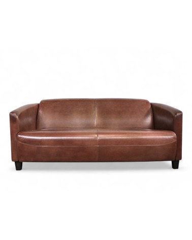 Braunem Leder Clubsofa 3-Sitzer patiniertem - Kollektion Bryan